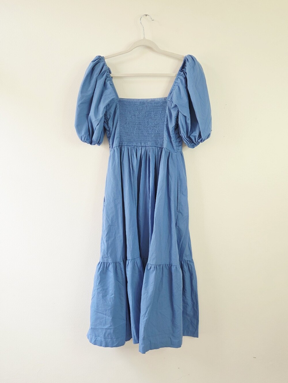 Abercrombie & Fitch Emerson Poplin Puff Sleeve Midi Dress Small - Picture 5 of 7